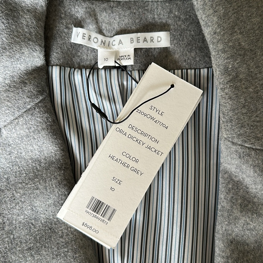 Veronica Beard Double-Breasted Gray Wool Blazer - image 4